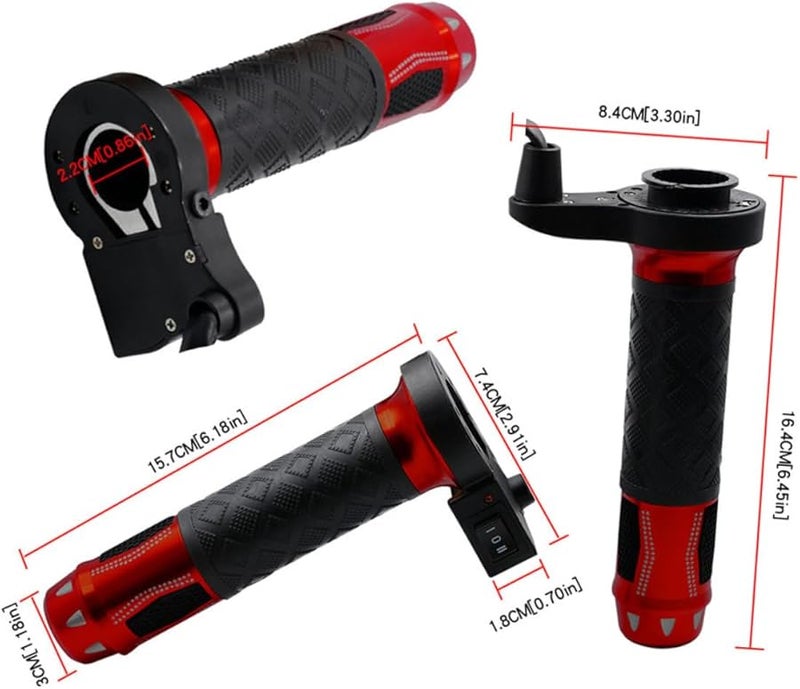 مقابض مقود دراجة نارية ساخنة تدفئة كهربائية سكوتر سبائك الألومنيوم الأحمر - Image 3