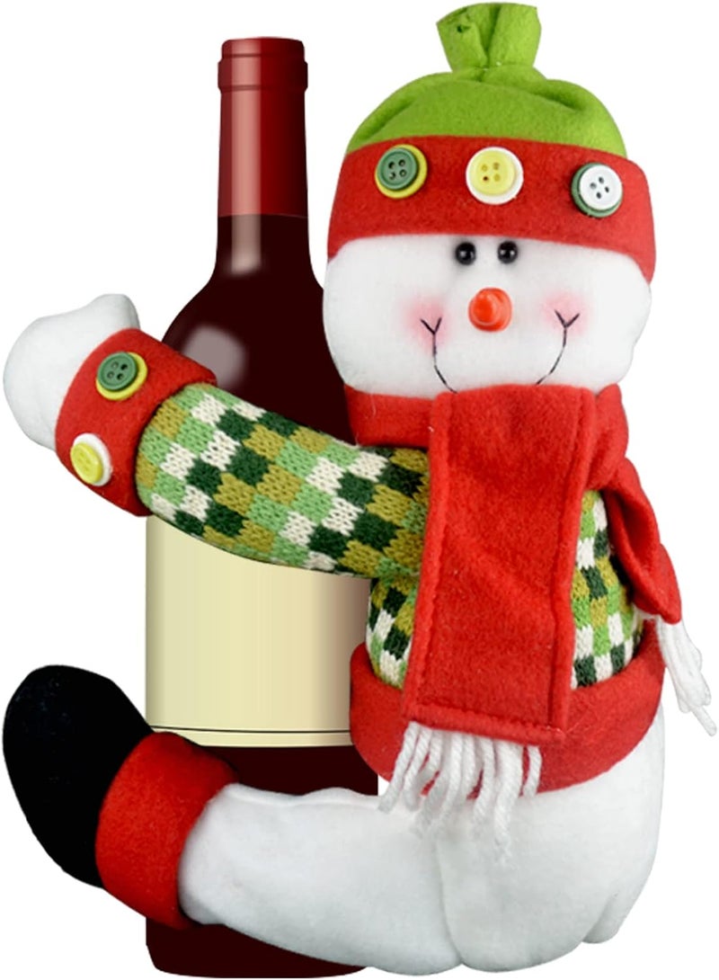 Hongsome Christmas Tree Topper Snowman,Unique Holiday Xmas Decorations Funny Home Decor,Also Be Used As Curtain Tie and Hugger Wine Bottle,Red White Green - Image 4