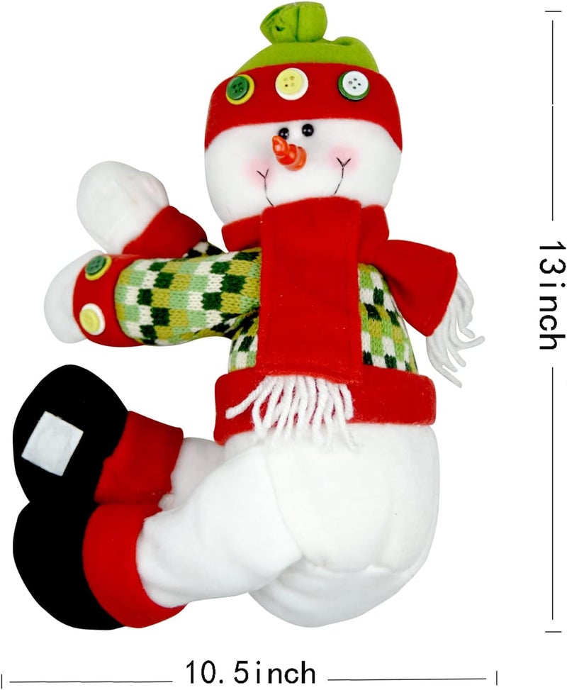 Hongsome Christmas Tree Topper Snowman,Unique Holiday Xmas Decorations Funny Home Decor,Also Be Used As Curtain Tie and Hugger Wine Bottle,Red White Green - Image 5