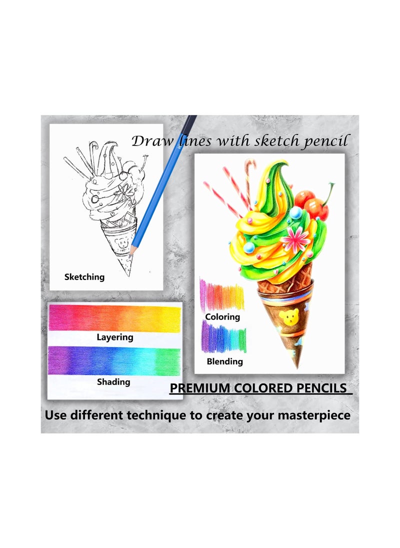 SYOSI - Colored Pencils, Watercolor Pencils for Adult Coloring Book, Set of 72 Colors, Artists Soft Core with Vibrant Color Ideal for Drawing Sketching Shading, Coloring Pencils for Adults Beginners kids - Image 1