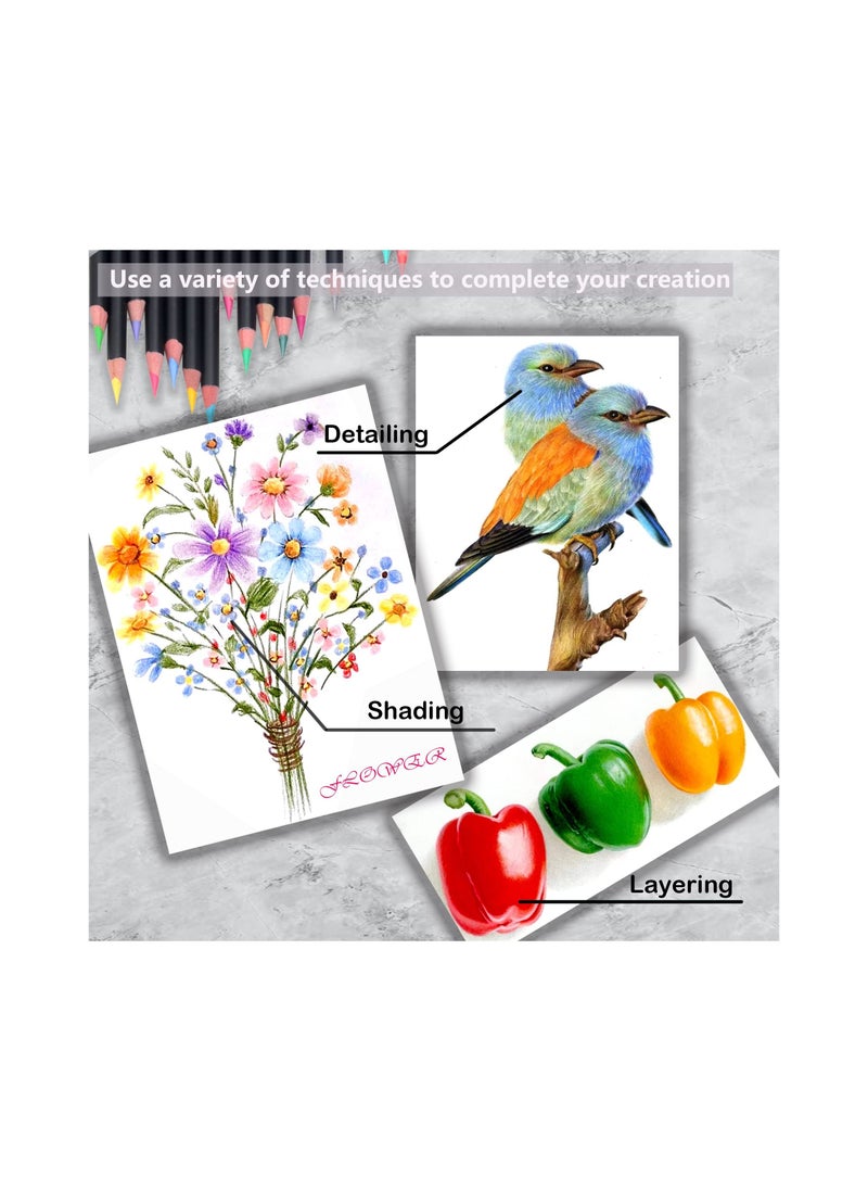 SYOSI - Colored Pencils, Watercolor Pencils for Adult Coloring Book, Set of 72 Colors, Artists Soft Core with Vibrant Color Ideal for Drawing Sketching Shading, Coloring Pencils for Adults Beginners kids - Image 1