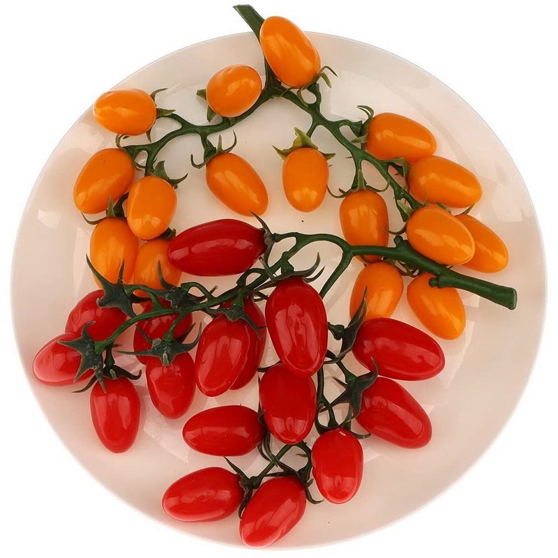 Gresorth Gresorth 2 Pack Lifelike Artificial Cherry Tomatoes Fake Tomato for Home House Kitchen Cabinet Decoration  - Image 3