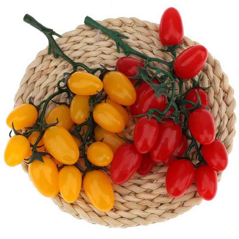Gresorth Gresorth 2 Pack Lifelike Artificial Cherry Tomatoes Fake Tomato for Home House Kitchen Cabinet Decoration  - Image 2