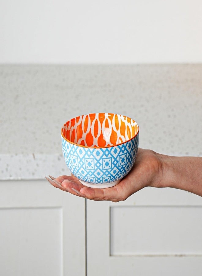Cerkik Ceramic Dessert Bowls Set - 12 Oz Porcelain Ice Cream Bowl for kitchen - 4.7 Inch Small Cereal Bowl for Salad, Fruits, Ramen - Microwave Dishwasher Safe - Set of 6 - Assorted Colors - Image 2