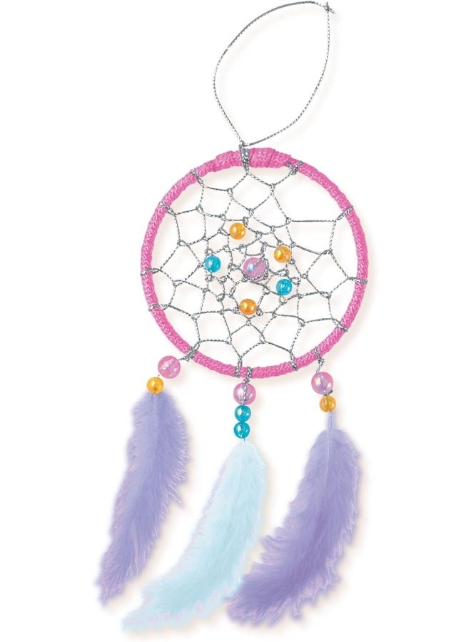 4m طقم صنع مصائد الأحلام 4M للأطفال – مجموعة حرف يدوية للأطفال من عمر 5 سنوات فما فوق | اصنع وزين 2 مصائد أحلام ملونة مع الخرز والريش والخيوط | نشاط فني ممتع ومريح | 00-04763 - Image 3