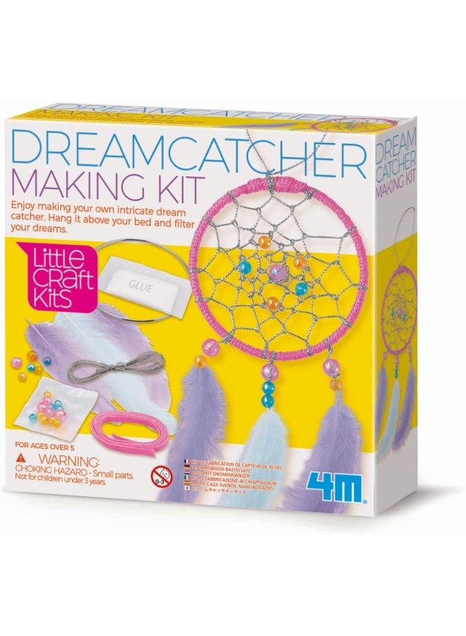4m طقم صنع مصائد الأحلام 4M للأطفال – مجموعة حرف يدوية للأطفال من عمر 5 سنوات فما فوق | اصنع وزين 2 مصائد أحلام ملونة مع الخرز والريش والخيوط | نشاط فني ممتع ومريح | 00-04763 - Image 1