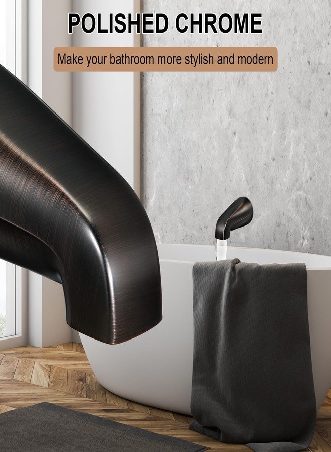 Dreyoo صنبور حوض استحمام Dreyoo العالمي مع محول، صنبور حوض استحمام للحمام مقاس 5 بوصات بدون محول، مناسب لوصلات الخيط الداخلي IPS مقاس 1/2 بوصة و3/4 بوصة وعلامات تجارية لحنفيات الحوض/الدش (برونز مطلي بالزيت) - Image 5