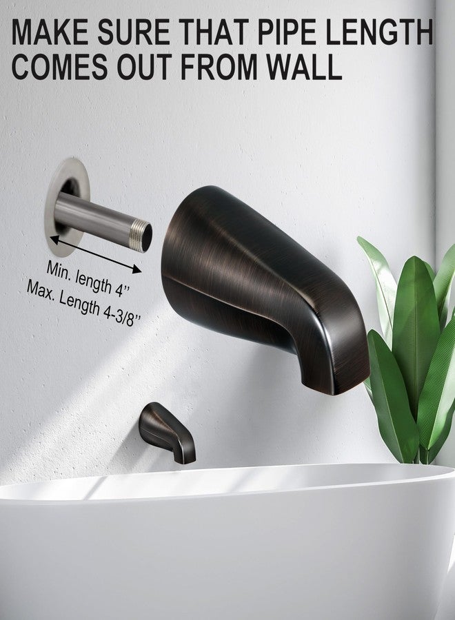 Dreyoo صنبور حوض استحمام Dreyoo العالمي مع محول، صنبور حوض استحمام للحمام مقاس 5 بوصات بدون محول، مناسب لوصلات الخيط الداخلي IPS مقاس 1/2 بوصة و3/4 بوصة وعلامات تجارية لحنفيات الحوض/الدش (برونز مطلي بالزيت) - Image 4