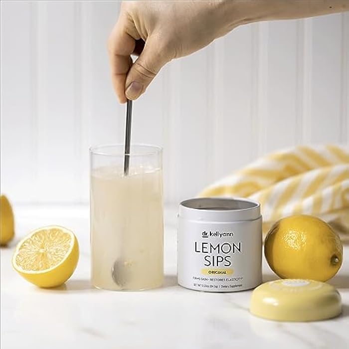 Dr. Kellyann Lemon Sips, Citrus Drink Mix (21 Servings) Rehydrate, Detox, Revitalize, Sugar Free, Fat Free, Non GMO, Hydrates and Firms Skin (Lemon) - Image 5