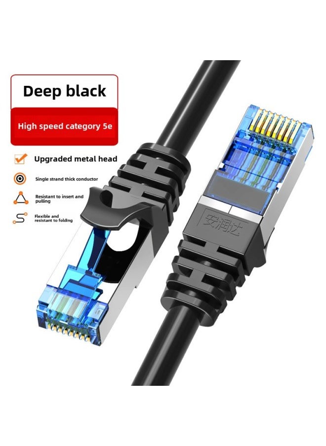 Generic Gigabit Six Types Of Network Cable Finished Jumper Computer Twisted Pair Network Cable Router Switch Connection Line Manufacturers Wholesale-Color:Black [home Gigabit Model] Category 5e-Line Length:0.5 M  - Image 1
