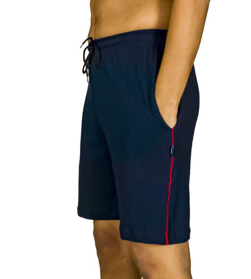 0-DEGREE Men's Regular Fit Shorts with Zip Pocket Black Navy - Image 3