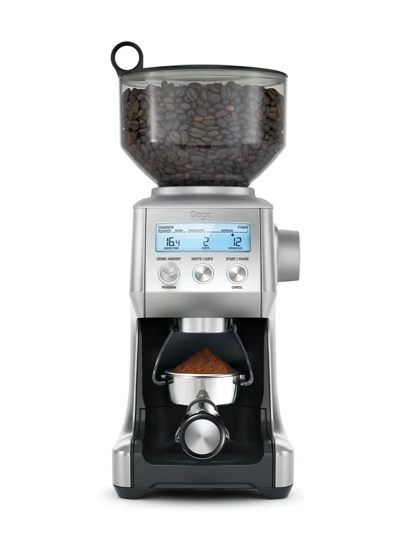 سيج Sage - The Smart Grinder Pro - Conical Burr Coffee Grinder - with 60 grind settings, Programmable, Automatic, Brushed Stainless Steel - UAE Version, 2 Year Manufacturer Warranty