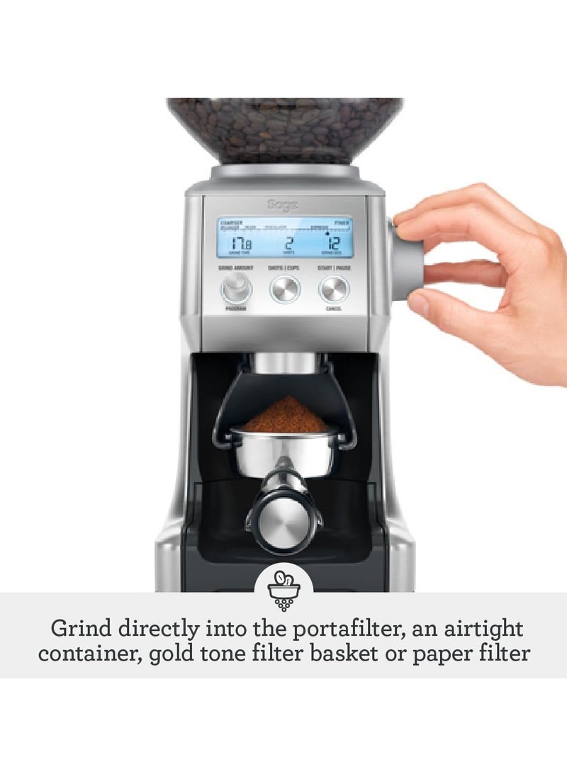 Sage Sage - The Smart Grinder Pro - Conical Burr Coffee Grinder - with 60 grind settings, Programmable, Automatic, Brushed Stainless Steel - UAE Version, 2 Year Manufacturer Warranty  - Image 5