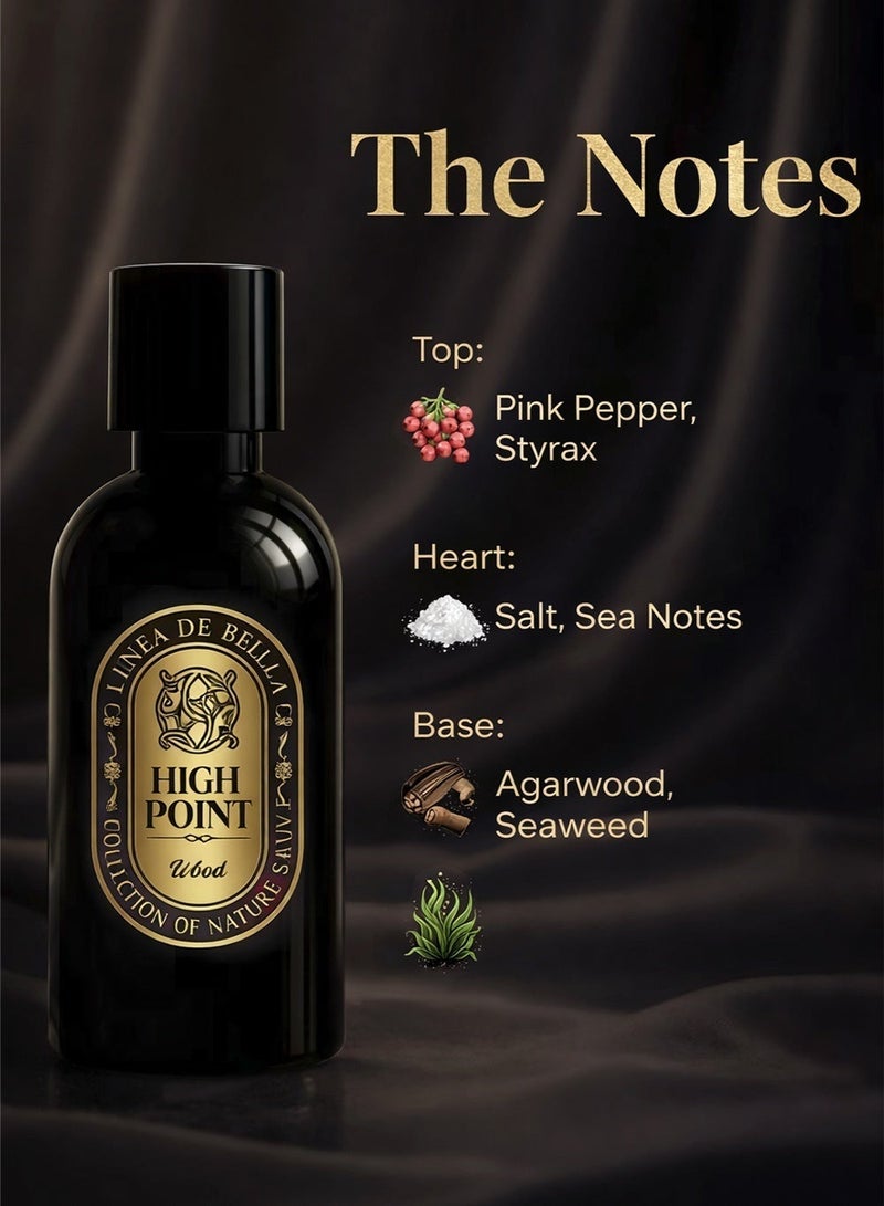 Linea De Bella Highpoint Collection Wood EDP 30ML | Oud & Woody Perfume for Men | Deep Oud & Marine Blend - Image 2