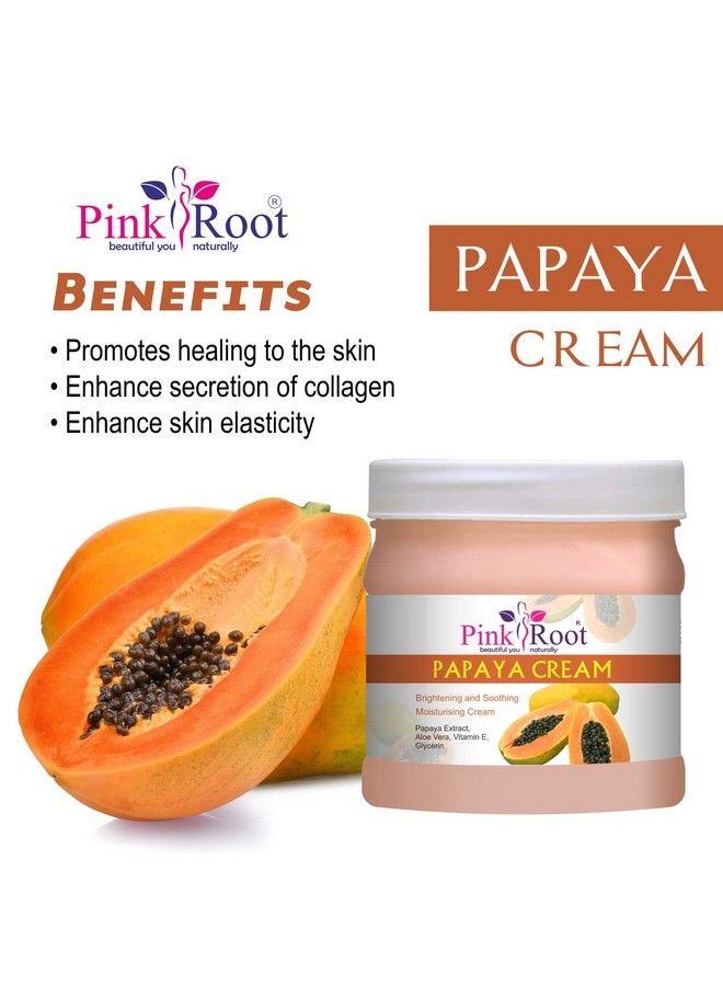 Pink Root Papaya Cream Brightening And Soothing Moisturising Cream Papaya Extract Aloe Vera Vitamin E Glycerin 500Gm - Image 5