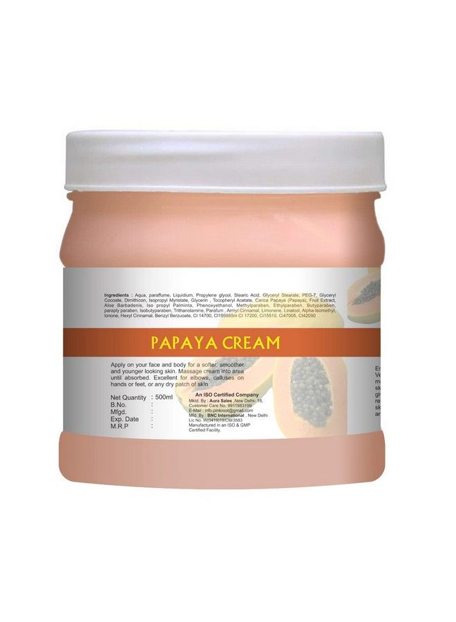Pink Root Papaya Cream Brightening And Soothing Moisturising Cream Papaya Extract Aloe Vera Vitamin E Glycerin 500Gm - Image 4