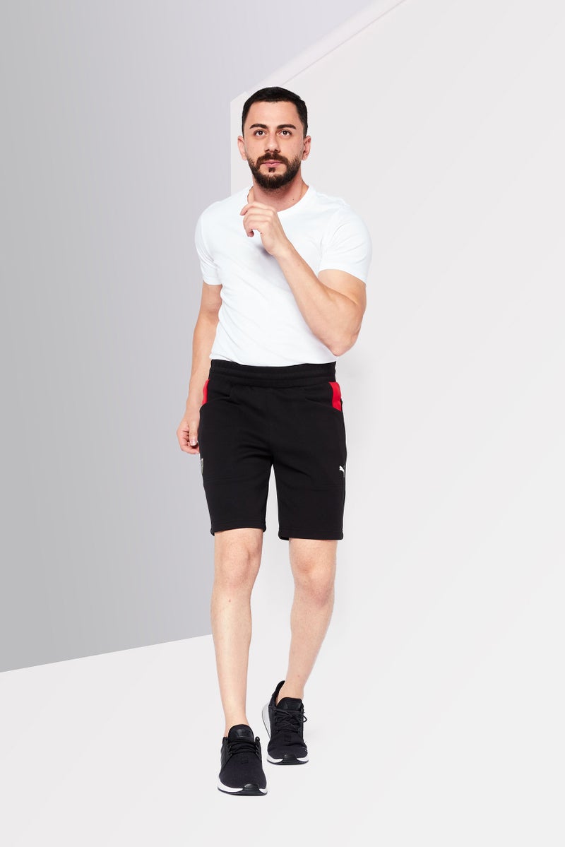 Puma x Scuderia Ferrari Men Sportswear Fit Brand Logo Training Race Sweat Shorts, Black - Image 2