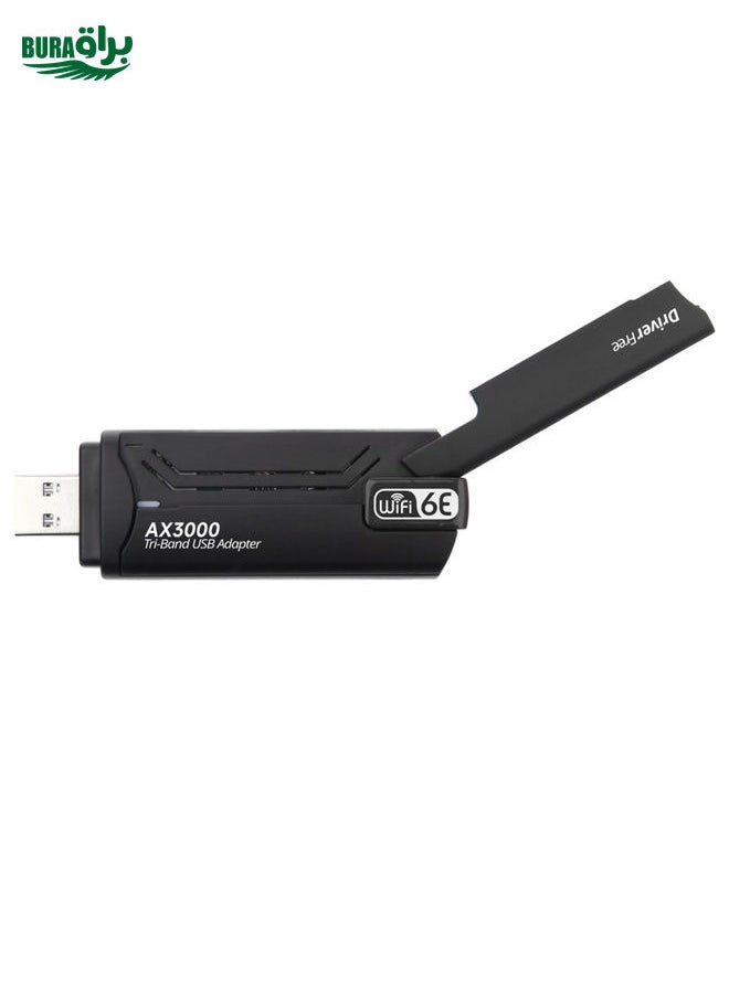 BURAQ - WD-AX3000 For Desktop PC WiFi Receiver USB 3.0 WiFi6 Driver Free Wireless Network Card(Black) - Image 1
