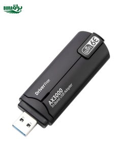 WD-AX3000 For Desktop PC WiFi Receiver USB 3.0 WiFi6 Driver Free Wireless Network Card(Black)