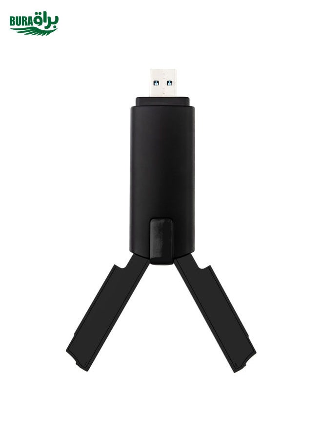 BURAQ - WD-AX3000 For Desktop PC WiFi Receiver USB 3.0 WiFi6 Driver Free Wireless Network Card(Black) - Image 1