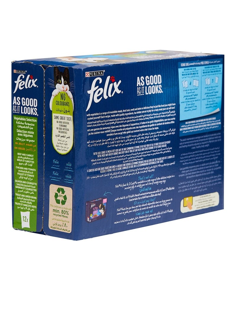 PURINA - Felix As Good As It Looks With Vegetables Selection In Jelly Pack Of 12 None 85grams - Image 1