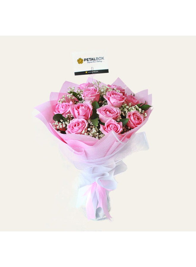 12 Stem Pink Roses