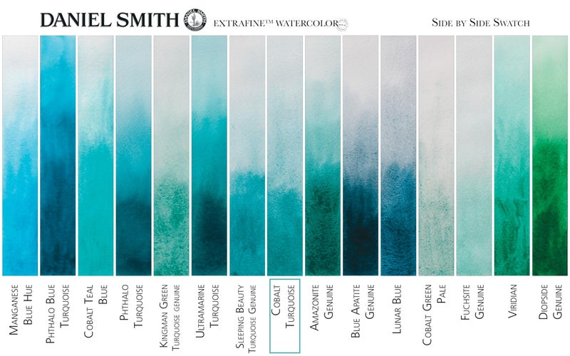 DANIEL SMITH 284600029 , Cobalt Turquoise Extra Fine Watercolor 15ml Paint Tube, 0.5 Fl Oz (Pack of 1) - Image 4