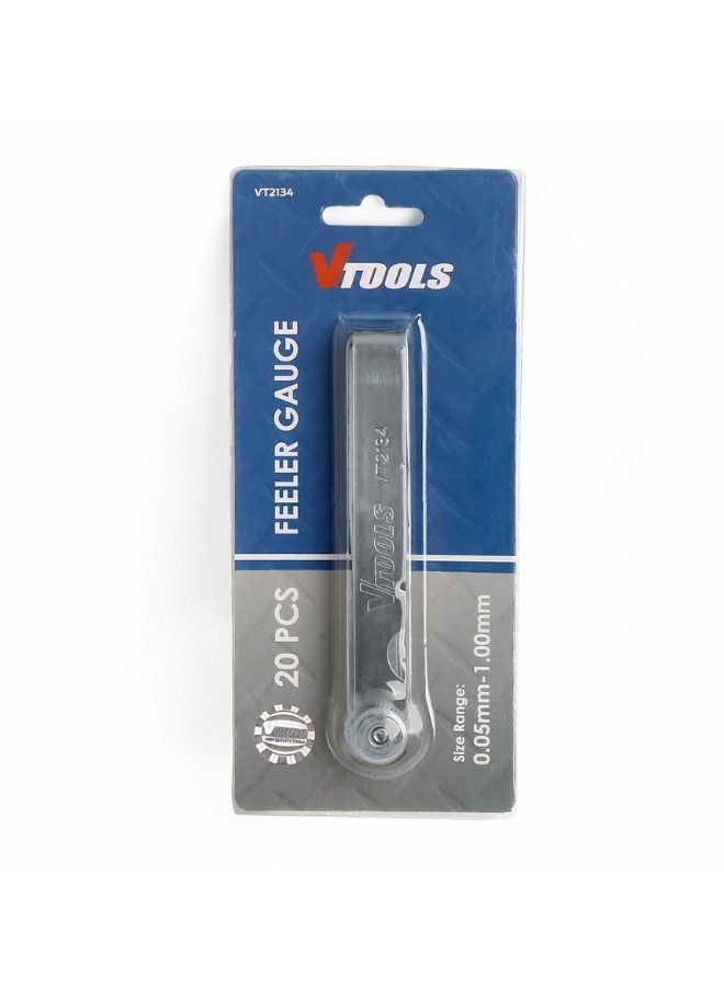 VTOOLS 20 Pc Stainless Steel Feeler Gauge(0.05-1.00mm) Dual Marked Metric and Imperial Gap Measuring Tool Dual Marked Gap Measuring Tool Kit for Repair - Image 3