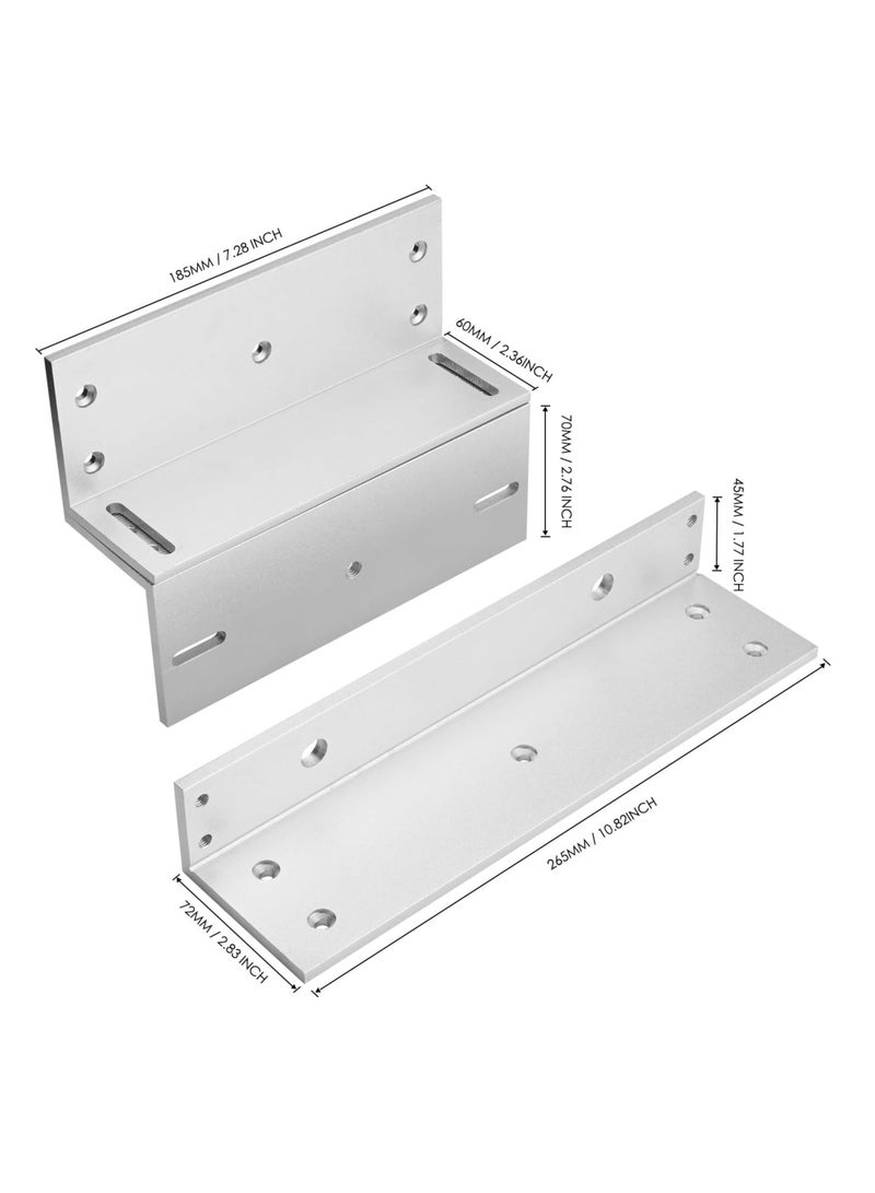 GOMETY Z and L Aluminum Alloy Bracket for Single Door 500KG/1200lbs Holding Force Electric Magnetic Lock, Electromagnetic Lock Matching Bracket for Inward Door (Single Door 500KG/1200lb Z & L Bracket) - Image 4