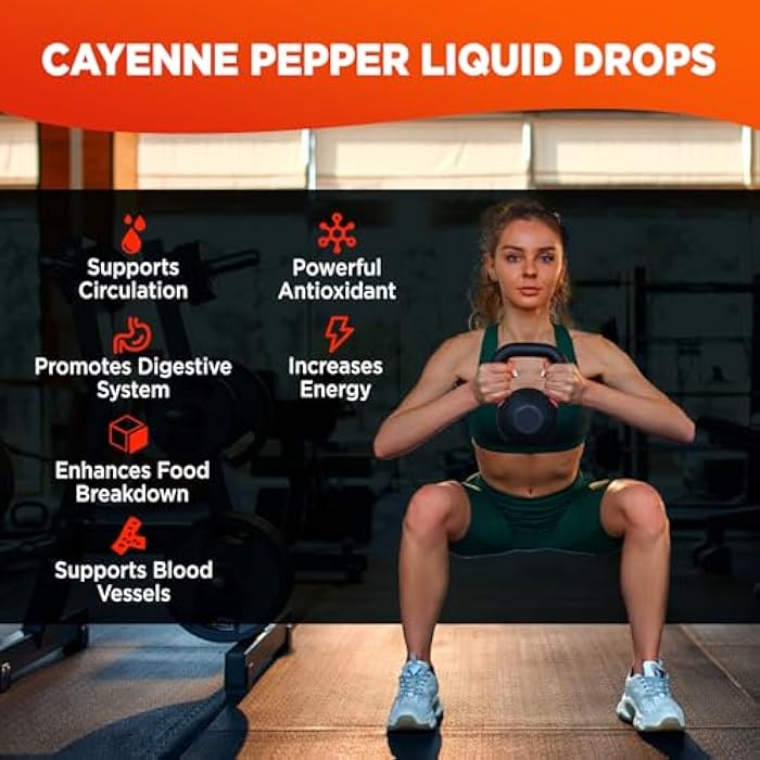 Hollegend Cayenne Pepper Liquid Drops, 500mg Cayenne Pepper Supplement Tincture with Hawthorn, Ginger, Turmeric, 2 Fl Oz - Image 3