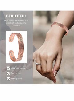 Coconut Pure Copper Bracelets for Women Men, Adjustable Copper Cuff Bangle, Wide Solid Copper  Bracelet,  Bangle Bracelets Jewelry with Tree of Life Motif  - Image 2