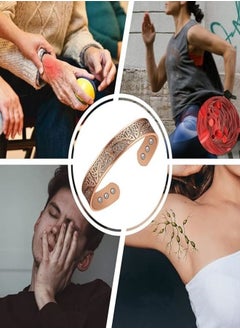 Coconut Pure Copper Bracelets for Women Men, Adjustable Copper Cuff Bangle, Wide Solid Copper  Bracelet,  Bangle Bracelets Jewelry with Tree of Life Motif  - Image 4