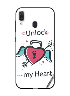 Protective Case Cover For Samsung Galaxy A30 Unlock My Heart Design Multicolour