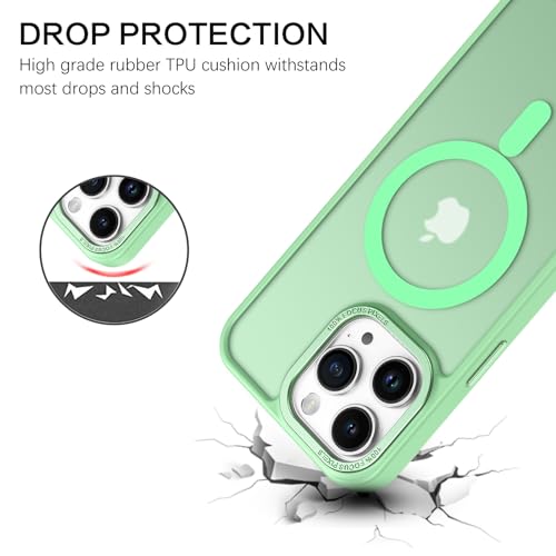 BENTOBEN Magnetic for iPhone 15 Pro Max Case Cover Compatible with Mag-Safe Shockproof Hard Back Cover, TPU & Polycarbonate, Green - Image 3