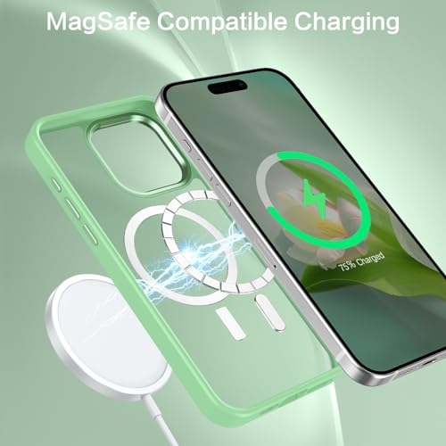 BENTOBEN Magnetic for iPhone 15 Pro Max Case Cover Compatible with Mag-Safe Shockproof Hard Back Cover, TPU & Polycarbonate, Green - Image 2