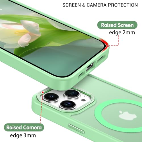 BENTOBEN Magnetic for iPhone 15 Pro Max Case Cover Compatible with Mag-Safe Shockproof Hard Back Cover, TPU & Polycarbonate, Green - Image 5