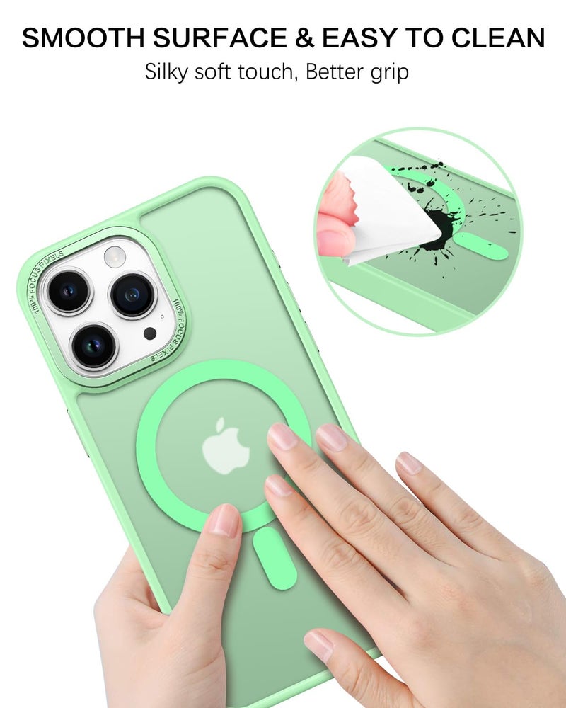 BENTOBEN Magnetic for iPhone 15 Pro Max Case Cover Compatible with Mag-Safe Shockproof Hard Back Cover, TPU & Polycarbonate, Green - Image 4