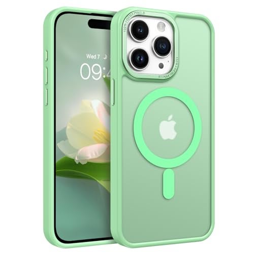 BENTOBEN Magnetic for iPhone 15 Pro Max Case Cover Compatible with Mag-Safe Shockproof Hard Back Cover, TPU & Polycarbonate, Green - Image 1