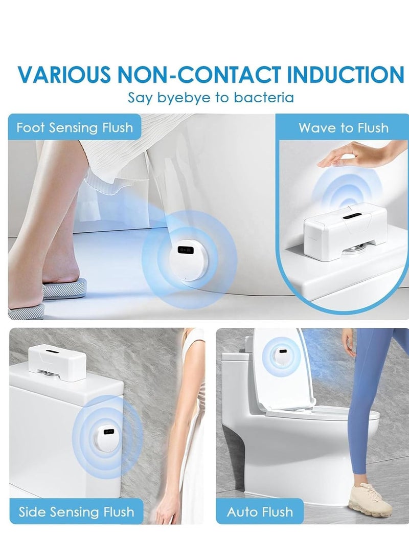 Automatic Touchless Sensor Toilet Flusher kit - Touchless Hands Free Infrared Sensor Touchless Toilet Flush Kit, Toilet Flusher Replacement Kit, Rechargeable USB Charging and IPX5 Waterproof - Image 4