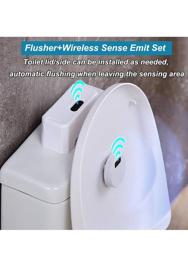 Automatic Touchless Sensor Toilet Flusher kit - Touchless Hands Free Infrared Sensor Touchless Toilet Flush Kit, Toilet Flusher Replacement Kit, Rechargeable USB Charging and IPX5 Waterproof - Image 3
