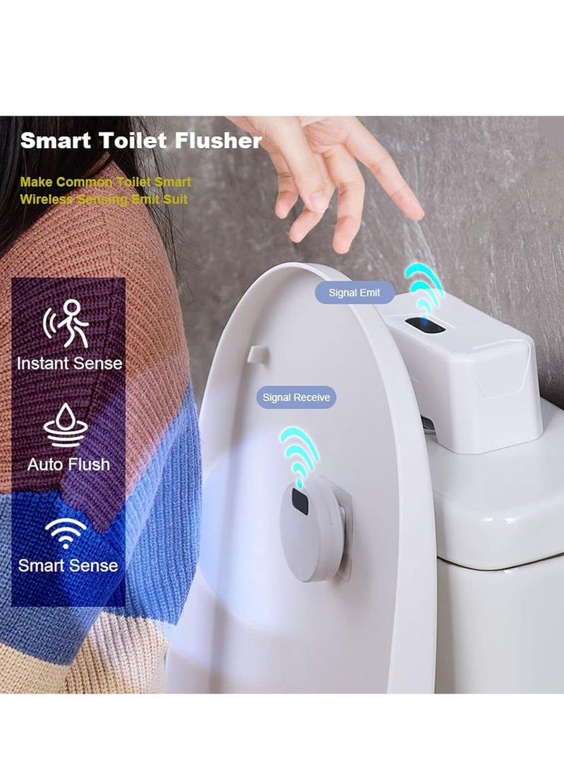 Automatic Touchless Sensor Toilet Flusher kit - Touchless Hands Free Infrared Sensor Touchless Toilet Flush Kit, Toilet Flusher Replacement Kit, Rechargeable USB Charging and IPX5 Waterproof - Image 2