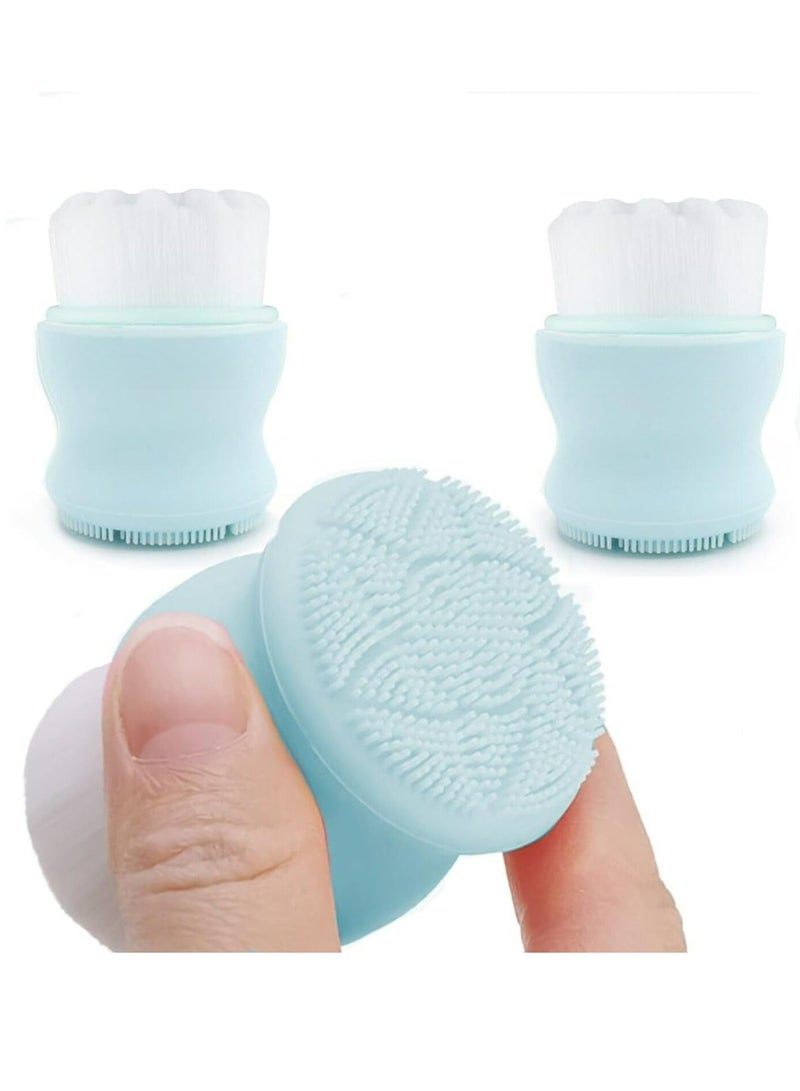 Gentle Silicone Face Scrubber for Effective Facial Cleansing, Exfoliation, and Scrubbing - 2 Pack Blue Face Wash Brush for Skin Care Essentials - Image 1