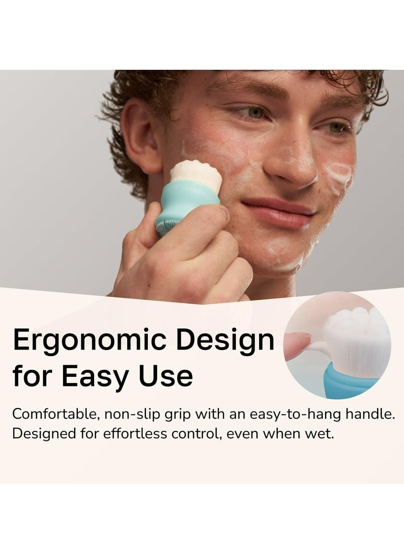 Gentle Silicone Face Scrubber for Effective Facial Cleansing, Exfoliation, and Scrubbing - 2 Pack Blue Face Wash Brush for Skin Care Essentials - Image 4