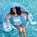 Sloosh Pool Floats with Canopy AdultXL Inflatable Pool Lounge Chairs with Cup HoldersFloating Chair for AdultsInflatable Floaties with Headrest for Party Beach Summer Water FunBlue - Image 3