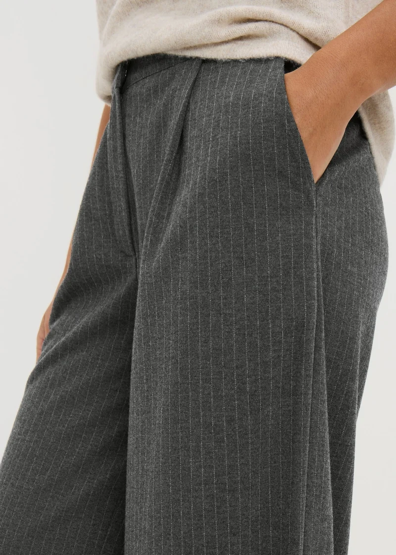 Matalan Grey Pinstripe Wide Leg Trousers