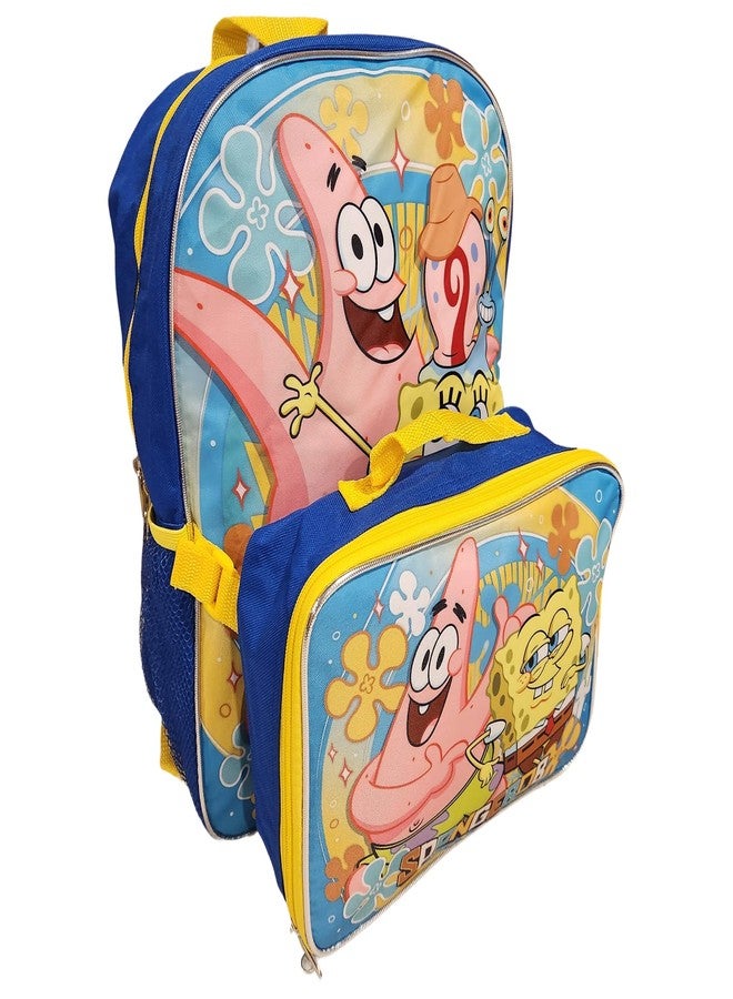 روز حقيبة ظهر للأطفال مرخصة من مجموعة Ruz مقاس 16 بوصة مع مجموعة صندوق غداء قابل للإزالة (سبونج بوب) - Image 2