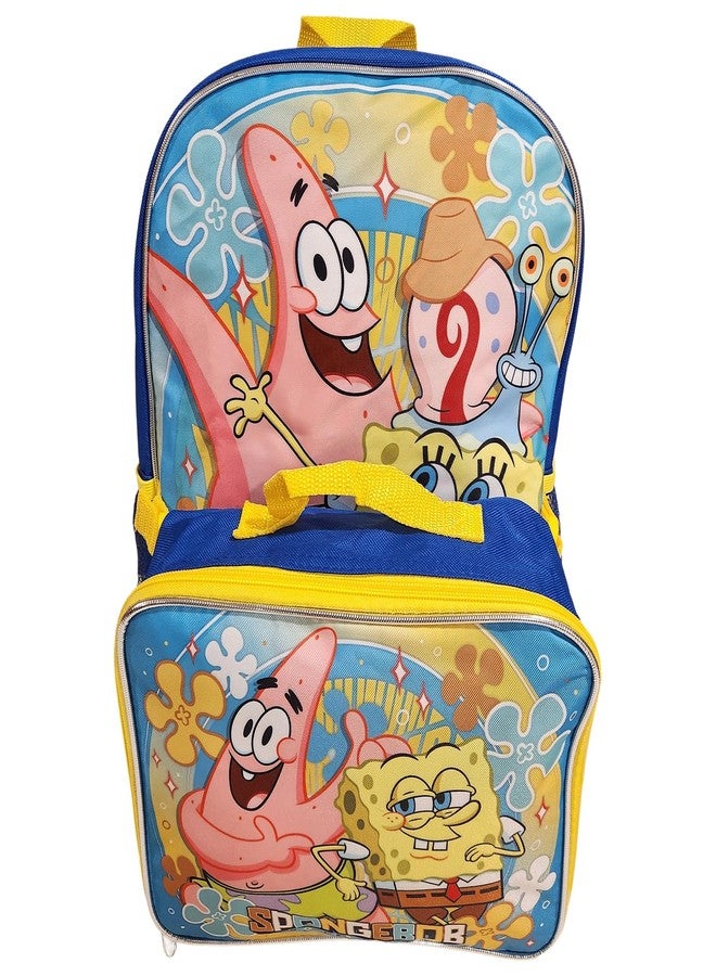 روز حقيبة ظهر للأطفال مرخصة من مجموعة Ruz مقاس 16 بوصة مع مجموعة صندوق غداء قابل للإزالة (سبونج بوب) - Image 3