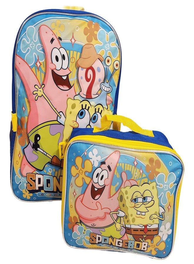 روز حقيبة ظهر للأطفال مرخصة من مجموعة Ruz مقاس 16 بوصة مع مجموعة صندوق غداء قابل للإزالة (سبونج بوب) - Image 4