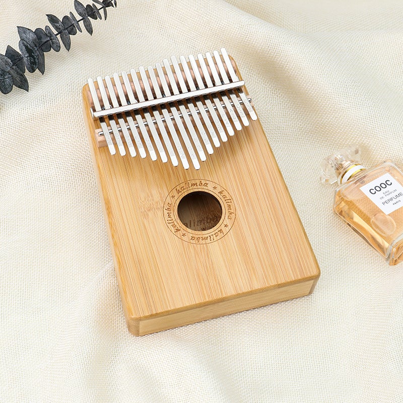 Generic 17-tone golden silk bamboo thumb fiddle kalimba kalimba African double fiddle 17 sound bamboo (round hole) 