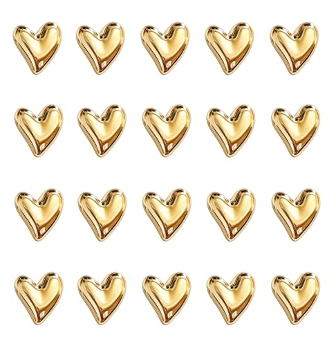 rhinocats 22Pcs Fridge Magnets,Cute Love Heart Decorative Magnets, Refrigerator Magnets for Whiteboard Cabinet Locker,Strong Holding Power,Gold - Image 1